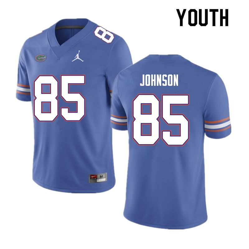 NCAA Florida Gators Kevin Johnson Youth #85 Nike Blue Stitched Authentic College Football Jersey CCI2764OJ